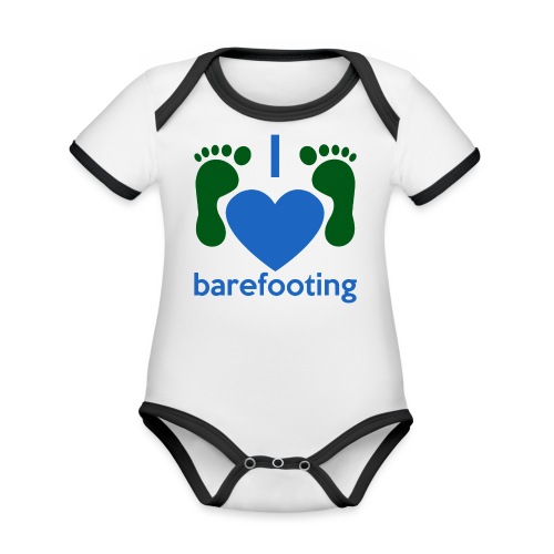 I heart barefooting - Organic Contrast SS Baby Bodysuit