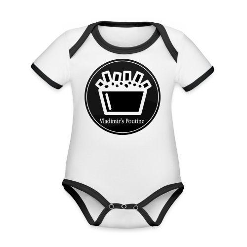 Vladimir s Poutine Logo - Organic Contrast SS Baby Bodysuit
