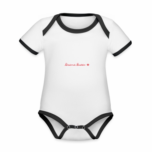 DRAMA QUEEN - Organic Contrast SS Baby Bodysuit