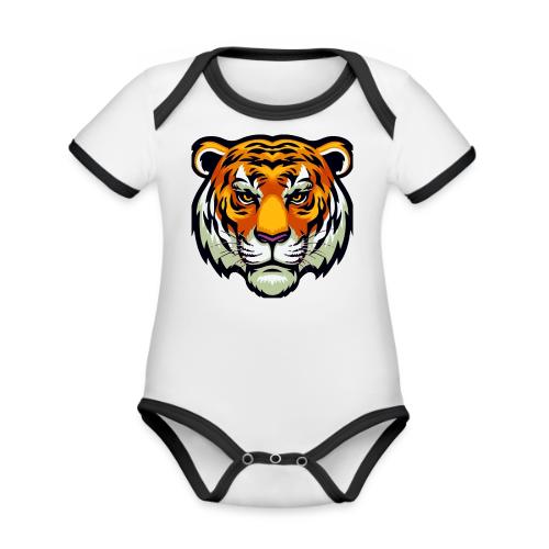 Tiger Fashion Feline Animal, Tiger Willing Success - Organic Contrast SS Baby Bodysuit