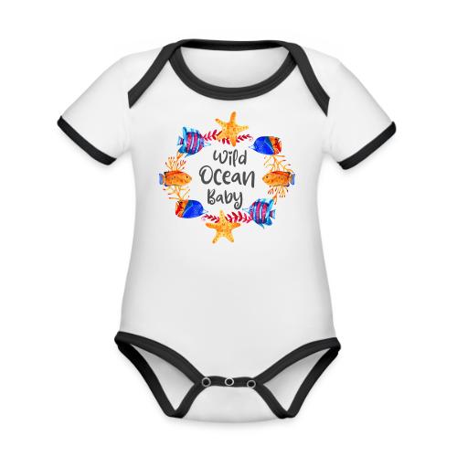 Wild ocean baby - Organic Contrast SS Baby Bodysuit