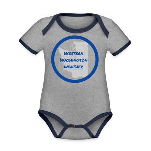 Western Washington Weather Logo - Organic Contrast SS Baby Bodysuit