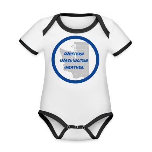 Western Washington Weather Logo - Organic Contrast SS Baby Bodysuit