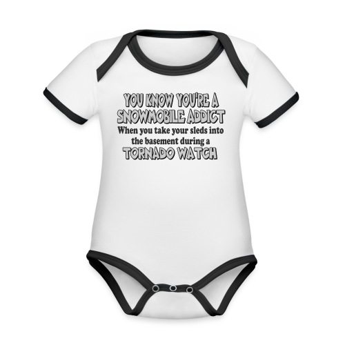 Snowmobile Tornado Watch - Organic Contrast Short Sleeve Baby Bodysuit