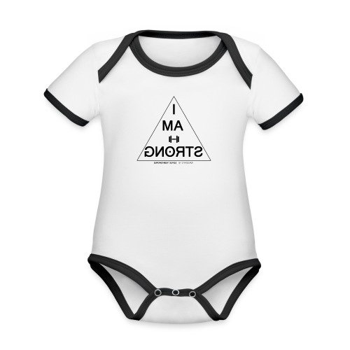 I am strong - Organic Contrast SS Baby Bodysuit