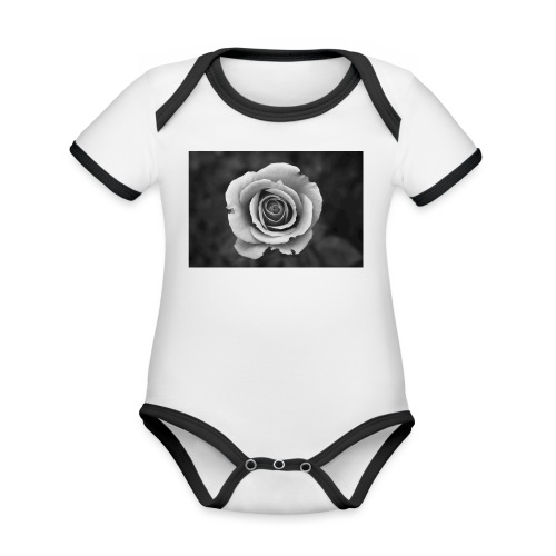 dark rose - Organic Contrast SS Baby Bodysuit