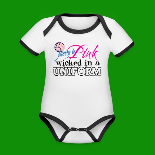 Wicked in Uniform Volleyball - Organic Contrast Short Sleeve Baby Bodysuit