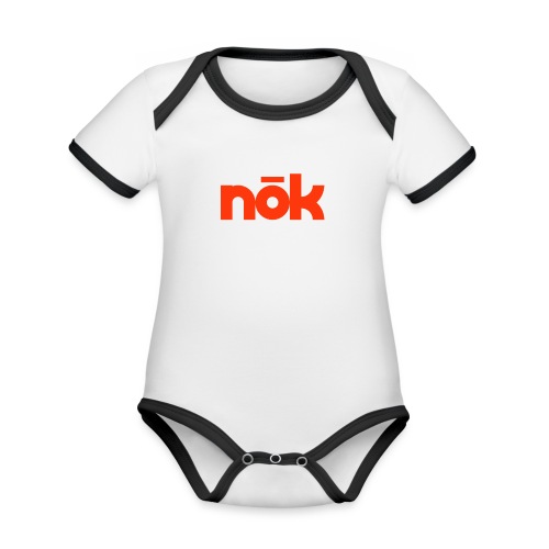 nōk Red - Organic Contrast Short Sleeve Baby Bodysuit