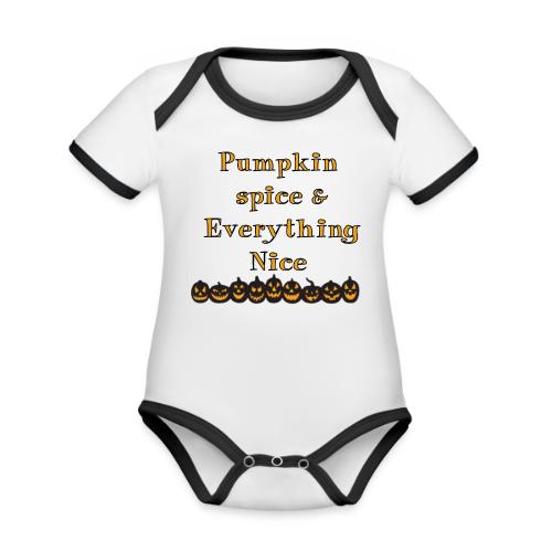 Pumpkin spice& everything nice - Organic Contrast SS Baby Bodysuit