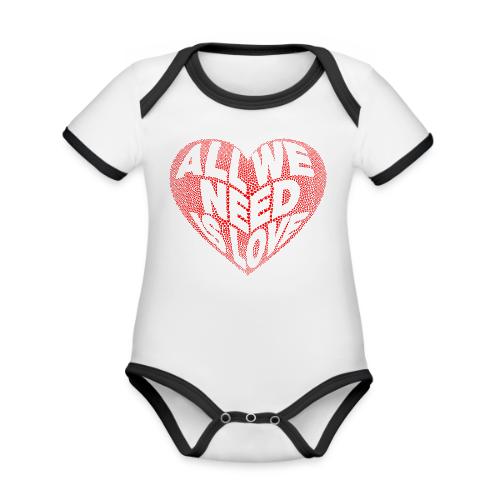 All We Need is Love in Heart - Organic Contrast SS Baby Bodysuit