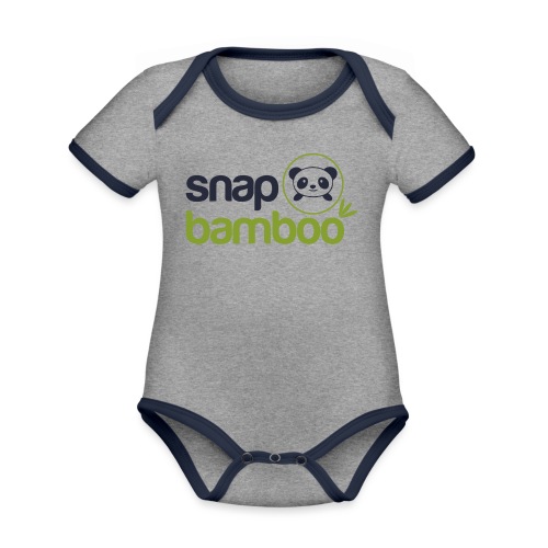 Snap Bamboo Square Logo Branded - Organic Contrast SS Baby Bodysuit