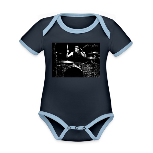 Landon Hall On Drums - Organic Contrast SS Baby Bodysuit