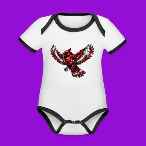 Silver Cardinal in Flight - Organic Contrast SS Baby Bodysuit