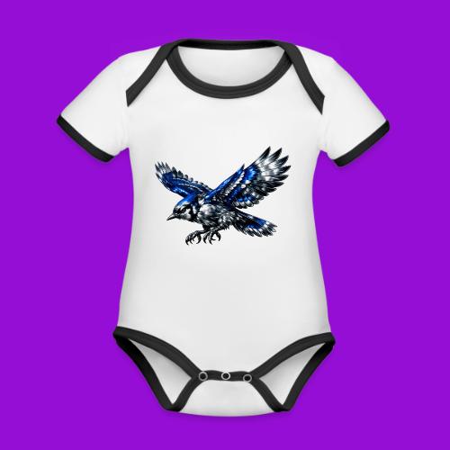 Silver Blue Jay Dive - Organic Contrast SS Baby Bodysuit
