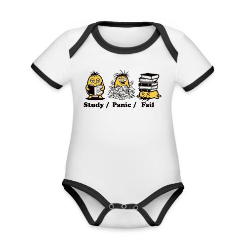 Funny Student Study Panic Fail Back To School - Organic Contrast SS Baby Bodysuit