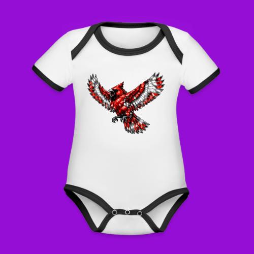 Cardinal in Flight - Organic Contrast SS Baby Bodysuit