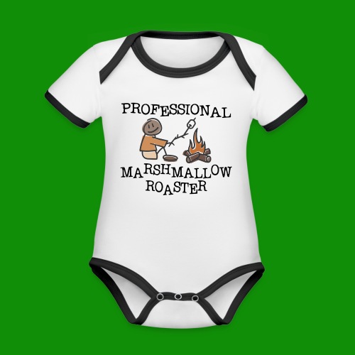 Professional Marshmallow Roaster - Organic Contrast Short Sleeve Baby Bodysuit