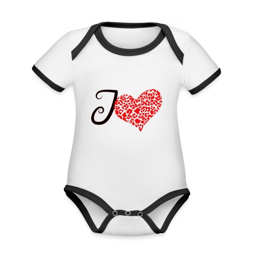 I Love... - Organic Contrast SS Baby Bodysuit