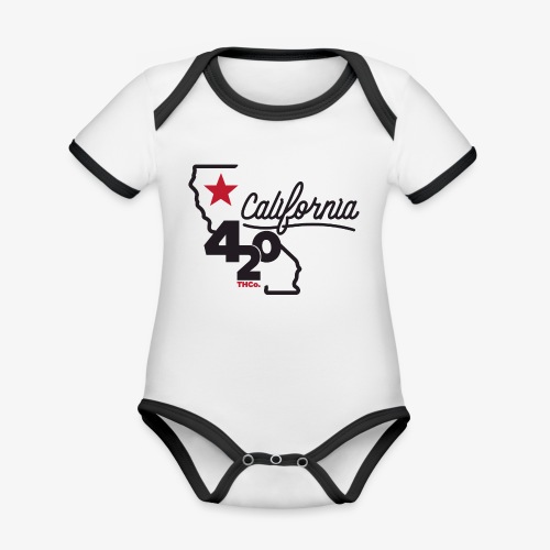 California 420 - Organic Contrast Short Sleeve Baby Bodysuit