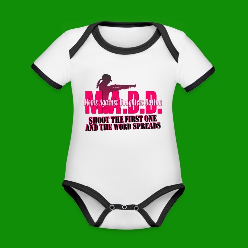 Moms Against Daughters Dating - Organic Contrast Short Sleeve Baby Bodysuit