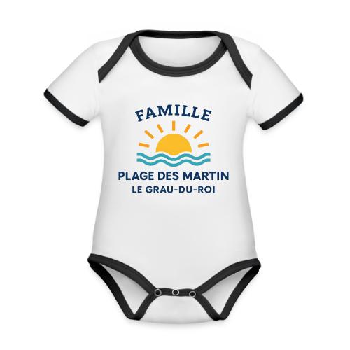 Family Beach Shirt – Plage des Martin Design - Organic Contrast SS Baby Bodysuit