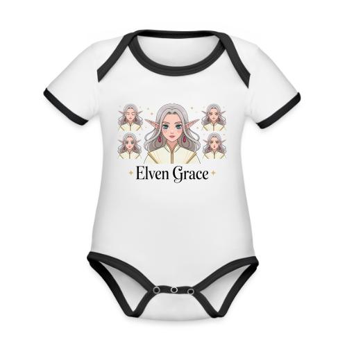 Elven Grace Fantasy Elf Maiden Graphic Magic - Organic Contrast SS Baby Bodysuit