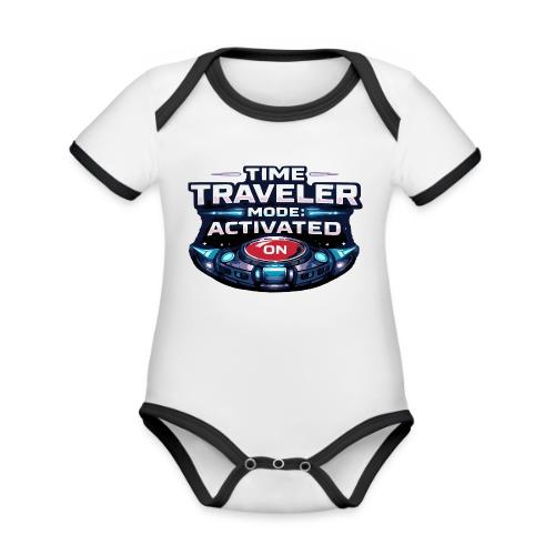 Time Traveler Mode – Futuristic Neon Sci-Fi Tee - Organic Contrast SS Baby Bodysuit