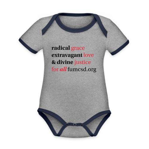 Grace. Love. Justice. serif font - Organic Contrast SS Baby Bodysuit