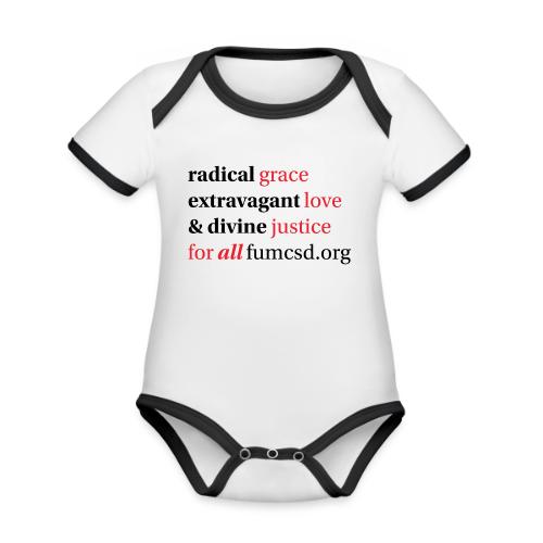 Grace. Love. Justice. serif font - Organic Contrast SS Baby Bodysuit