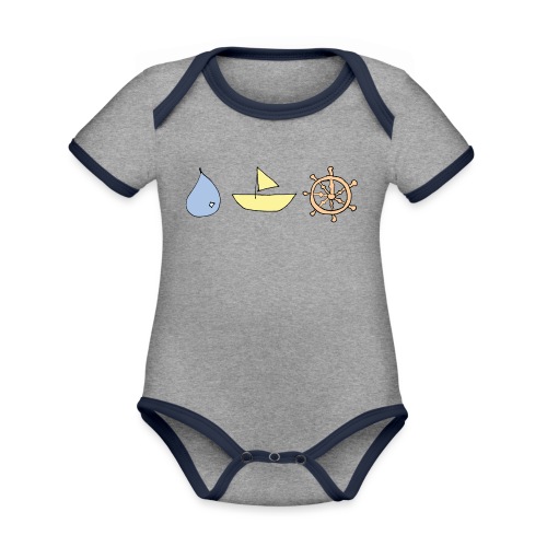 Drop, ship, dharma - Organic Contrast Short Sleeve Baby Bodysuit