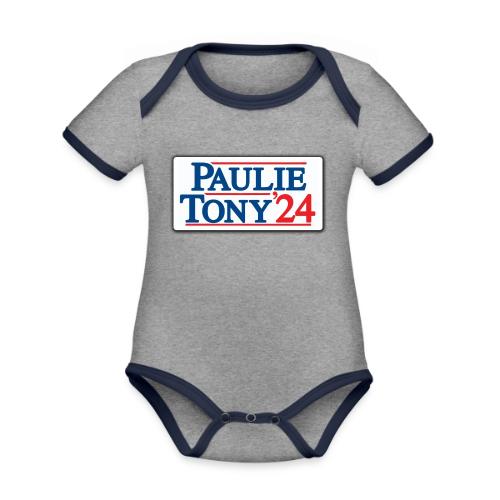 Paulie & Tony for Co-President 2024 - Organic Contrast SS Baby Bodysuit