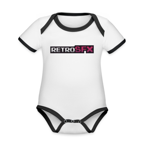 RetroSFX logo - Organic Contrast SS Baby Bodysuit
