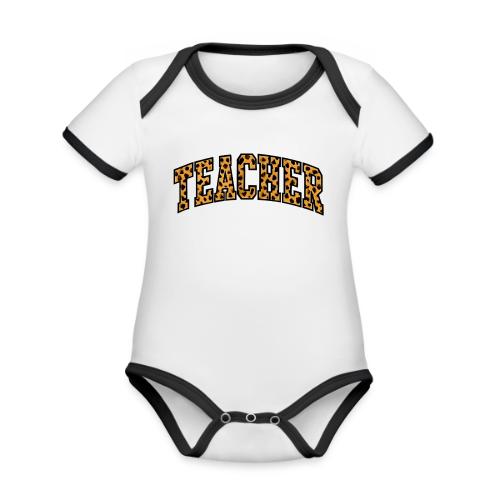 Leopard Print Teacher Typography - Organic Contrast SS Baby Bodysuit