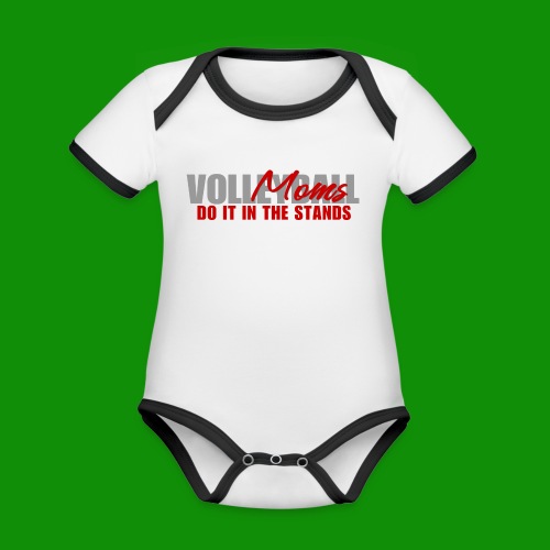 Volleyball Moms - Organic Contrast Short Sleeve Baby Bodysuit