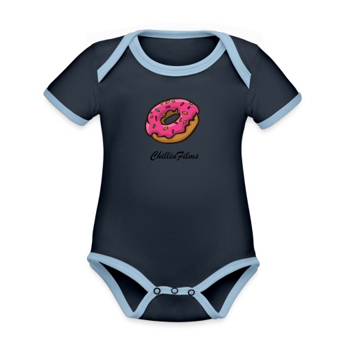 CF doughnut black writing - Organic Contrast SS Baby Bodysuit