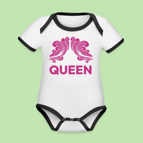 Queenlisse™ Signature Crown T-Shirt – Elegant - Organic Contrast SS Baby Bodysuit