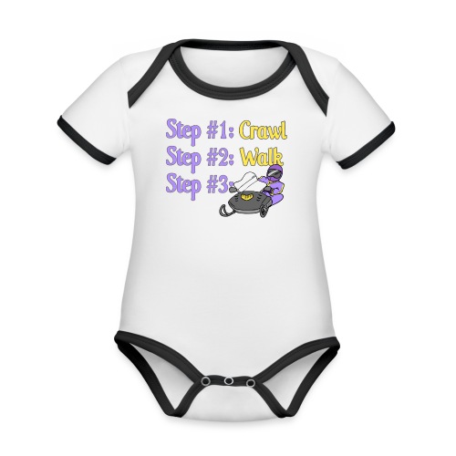 Step 1 - Crawl - Organic Contrast SS Baby Bodysuit