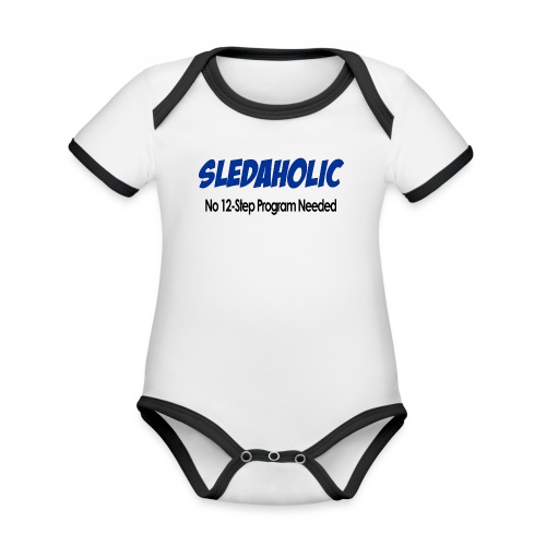 Sledaholic 12 Step Program - Organic Contrast Short Sleeve Baby Bodysuit