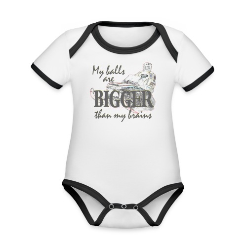 Bigger Brains - Organic Contrast Short Sleeve Baby Bodysuit