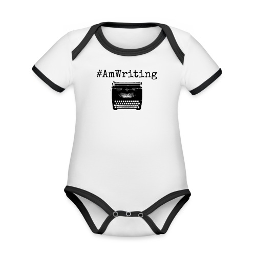 AmWriting With Typewriter Gifts For Writers - Organic Contrast SS Baby Bodysuit