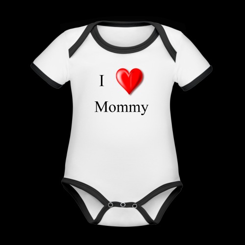 I love mommy - Organic Contrast SS Baby Bodysuit