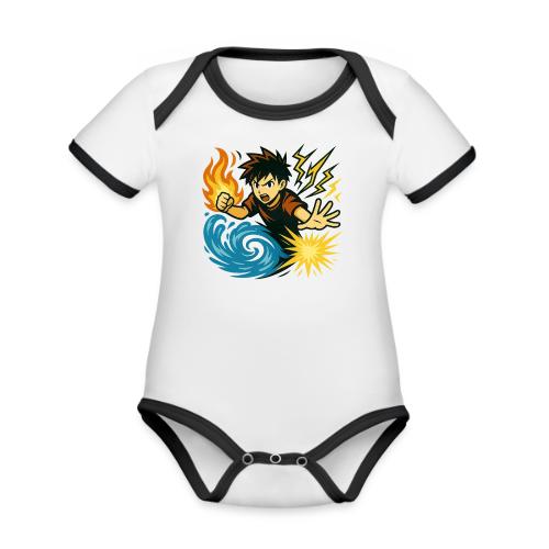 Anime Elemental Warriors | Fire, Water, Lightning - Organic Contrast SS Baby Bodysuit