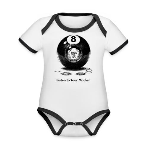 Sarcastic Mom T-Shirt Magic 8-Ball Oracle - Organic Contrast SS Baby Bodysuit