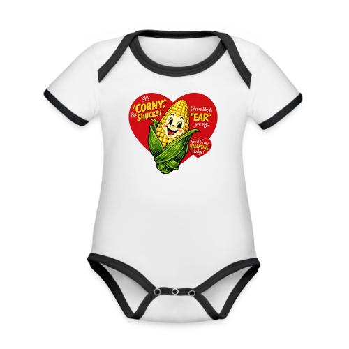 Corny Valentine T-Shirt - Organic Contrast SS Baby Bodysuit