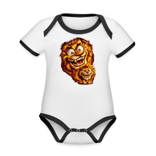 Crazy Double Lion Streetwear - Organic Contrast SS Baby Bodysuit