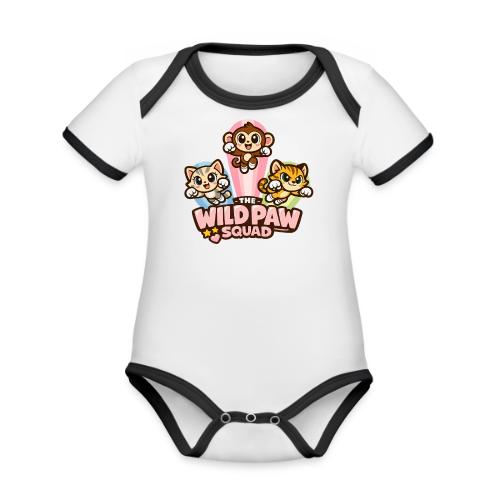 Wild Paw Squad Cute Animal Friends - Organic Contrast SS Baby Bodysuit