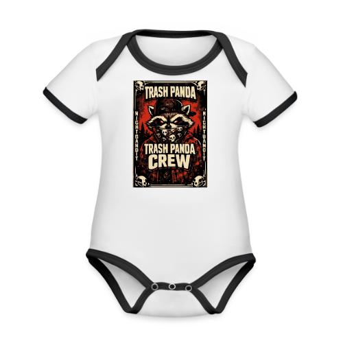 Midnight Forager Raccoon Mushroom Hunter - Organic Contrast SS Baby Bodysuit