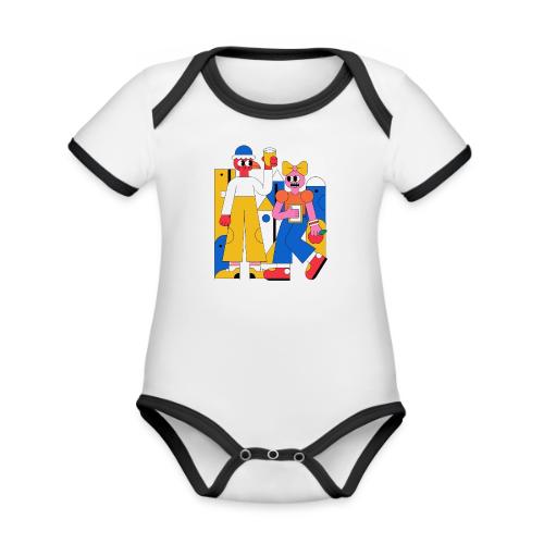 Bold Geometric Duo Pop Art - Organic Contrast SS Baby Bodysuit