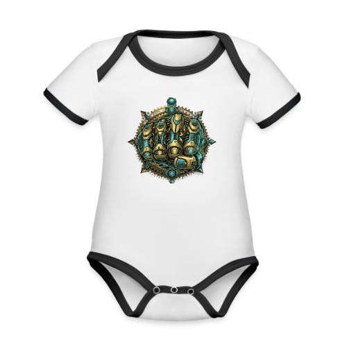 Cyberpunk Power Robot Hand - Organic Contrast SS Baby Bodysuit