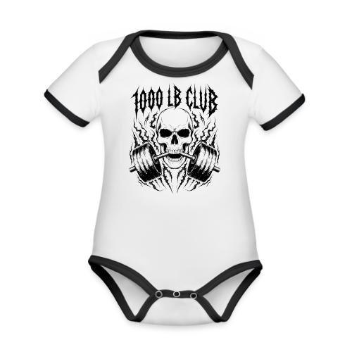 1000 LB Club Skull Barbell Powerlif - Organic Contrast SS Baby Bodysuit